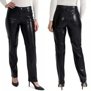 Joie Limited Edition Black Faux Leather‎ Straight Leg Pants |